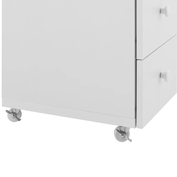 Galda galds kosmētiskam manikīram ar atvilktņu skapi uz riteņiem 119 x 45 x 78 cm balts