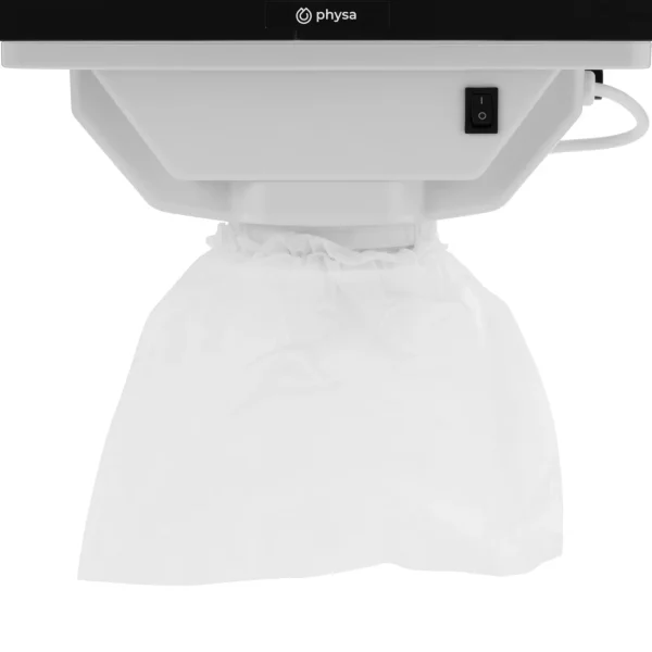 Galda galds kosmētiskam manikīram ar absorbētiem putekļiem, kas salocīti uz riteņiem 90 x 42 x 73 cm balti