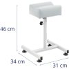 Kosmētikas pēdu balsts pedikīra regulējamā augstumā līdz 67 cm līdz 80 kg - gaiši pelēks