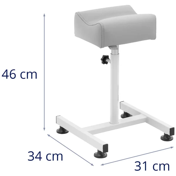 Kosmētiskais kāju krēsliņš pedikīram 24x22cm augstums 47-67cm - pelēks
