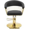 Bārddziņu frizieri krēsls ar Laima kāju balstu - melnu un zeltainu
