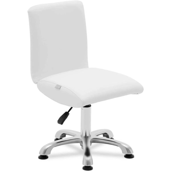 Rotācijas kosmētikas krēsls ar 38-52 cm lance atzveltni - balts
