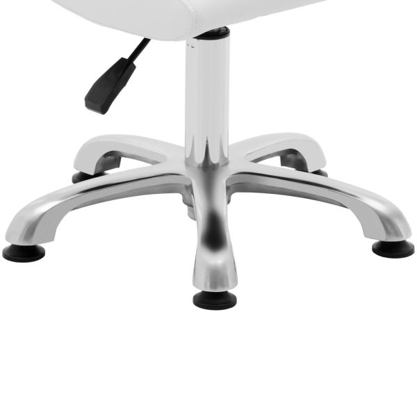Rotācijas kosmētikas krēsls ar 38-52 cm lance atzveltni - balts