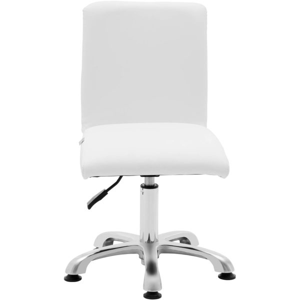 Rotācijas kosmētikas krēsls ar 38-52 cm lance atzveltni - balts