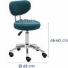Rotācijas kosmētikas krēsls ar atbalstu uz riteņiem 46-60 cm Ascona - tirkīza