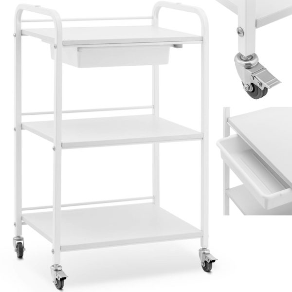Kosmētikas palīgs 1 atvilktne 3 plaukti līdz 80 kg 54 x 38 x 90 cm - balts Kosmētikas palīgs 1 atvilktne 3 plaukti līdz 80 kg 54 x 38 x 90 cm - balts