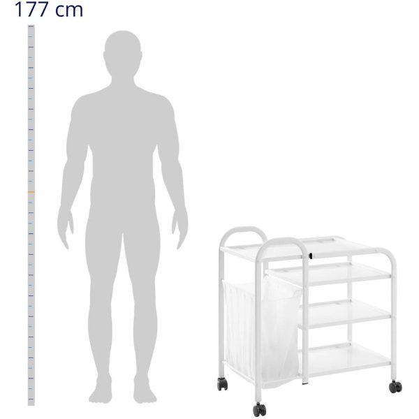 Kosmētiskais palīgs ar somu veļas mazgātavai 4 stikla plauktiem 74 x 43 x 80 cm - balts