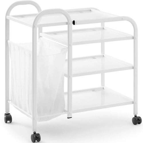 Kosmētiskais palīgs ar somu veļas mazgātavai 4 stikla plauktiem 74 x 43 x 80 cm - balts