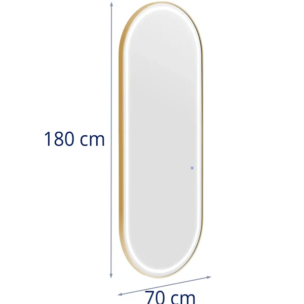 Frizūras konsoles spoguļa konsole ar LED apgaismojumu 180 x 70 cm - zelts