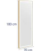 Frizūras konsoles spoguļa konsole ar taisnstūra LED apgaismojumu 180 x 70 cm - zelts