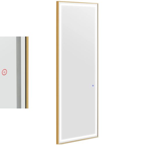 Frizūras konsoles spoguļa konsole ar taisnstūra LED apgaismojumu 180 x 70 cm - zelts