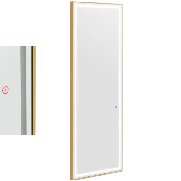 Frizūras konsoles spoguļa konsole ar taisnstūra LED apgaismojumu 180 x 70 cm - zelts