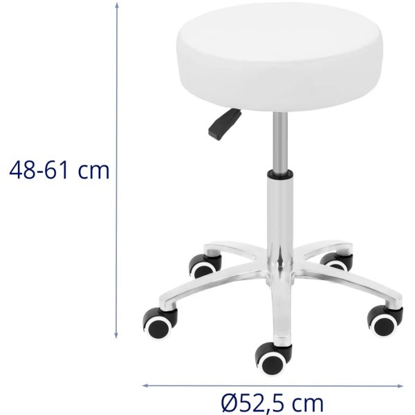10040753-4 COMO kosmētikas krēsls uz riteņiem līdz 120 kg - balts