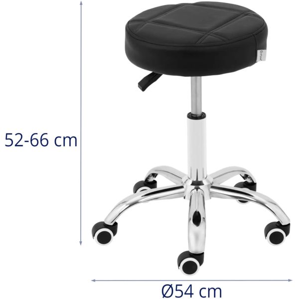 10040754-4 LECCO kosmētikas krēsls uz riteņiem līdz 120 kg - melns