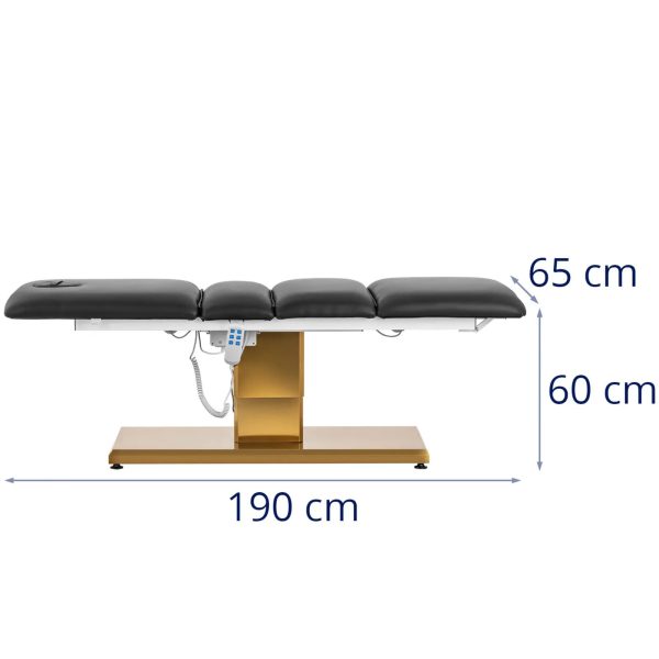 Kosmētiskais krēsls spa tetovējuma masāžai 150 kg Viterbo - melnā un zelta