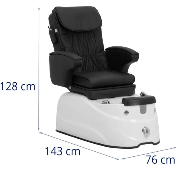 Podoloģiskais krēsls pedikīram ar airēšanas baseina masāžas funkciju - melna