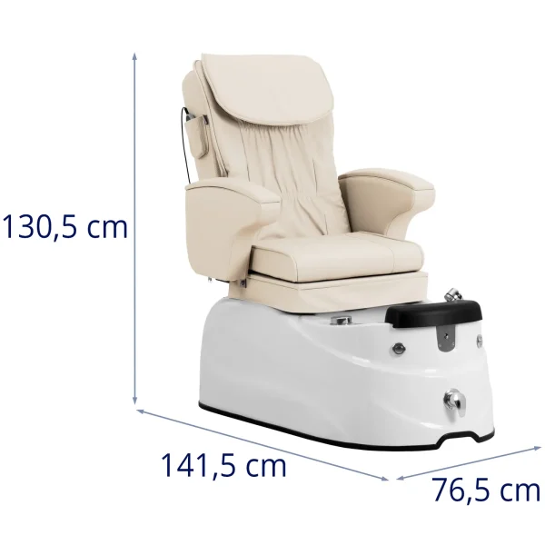 Podoloģiskais krēsls pedikīram ar airēšanas baseina masāžas funkciju - krēmveida