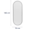 Frizūras konsoles spoguļa konsole ar LED apgaismojumu 180 x 70 cm - sudrabs