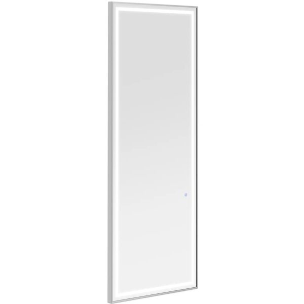 Frizūras konsoles spoguļa konsole ar taisnstūra LED apgaismojumu 180 x 70 cm - sudrabs