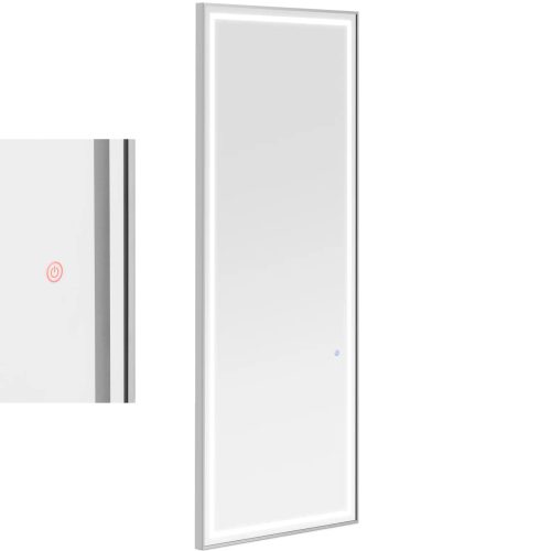 Frizūras konsoles spoguļa konsole ar taisnstūra LED apgaismojumu 180 x 70 cm - sudrabs