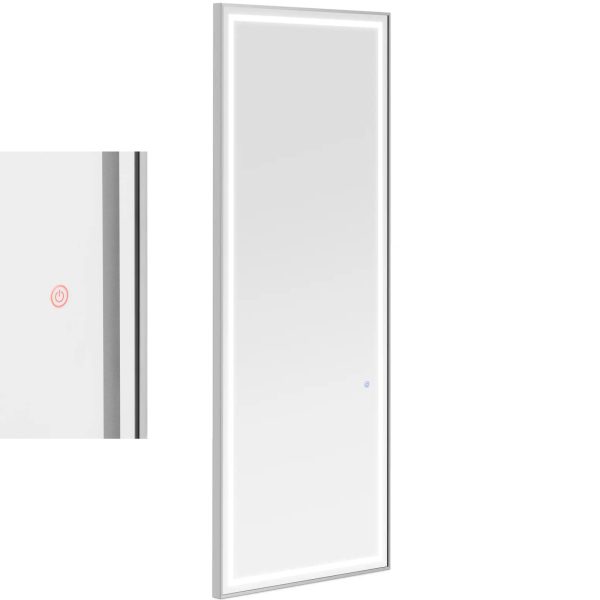 Frizūras konsoles spoguļa konsole ar taisnstūra LED apgaismojumu 180 x 70 cm - sudrabs