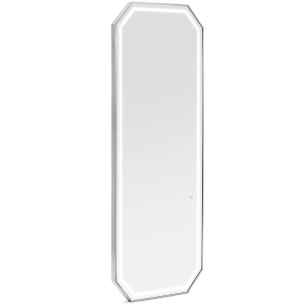 Frizūras konsoles spoguļa konsole ar LED apgaismojumu astoņstūra 180 x 70 cm - sudrabs