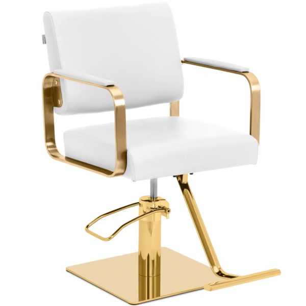 Bārddziņu frizieri ar krēslu ar Physa Otley Footress - balts un zeltains