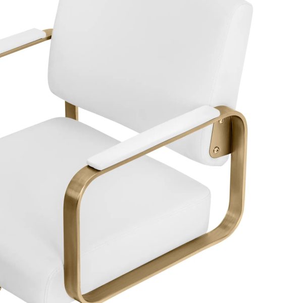 Bārddziņu frizieri ar krēslu ar Physa Otley Footress - balts un zeltains