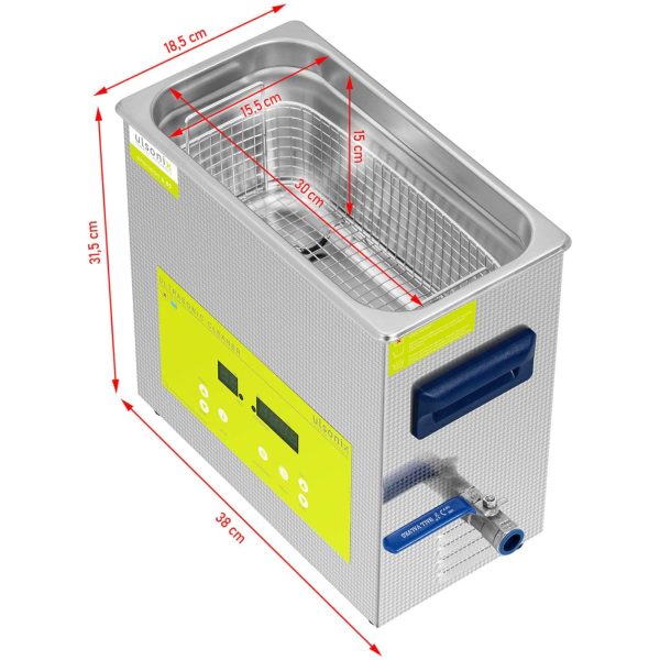 Ultraskaņas kanālu tīrītāja LED attīrītājs 6,5 L 180 W