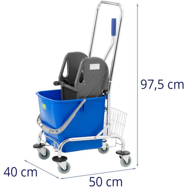 Ratiņu tīrīšana grīdas tīrīšanai ar spaini un sulu spēju 30 l