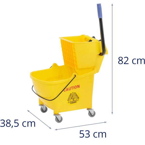 Ratiņu tīrīšana grīdu tīrīšanai ar kapu 24 l