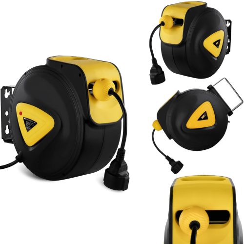 Automātiska kabeļa tvertne ar pagarinājuma kabeli AC230V / 10A / 50Hz garums 21