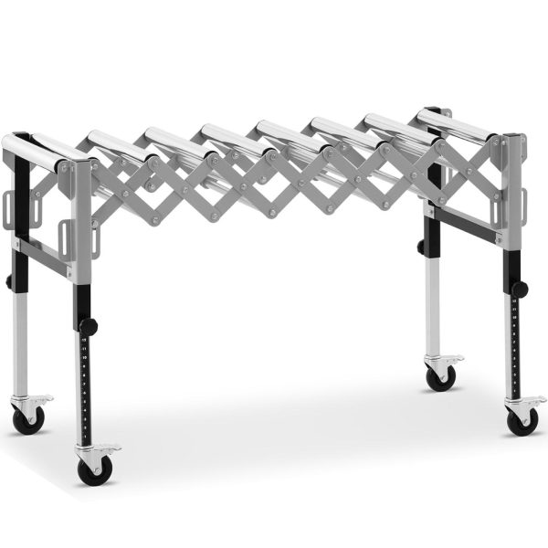 Transporta rullīšu galda padeves saliekamais tabula 9 Rullīši līdz 130 kg 145 x 59 x 96 cm