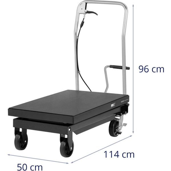 Šķēres ratiņi pacelšanai 815 x 500 mm 500 kg