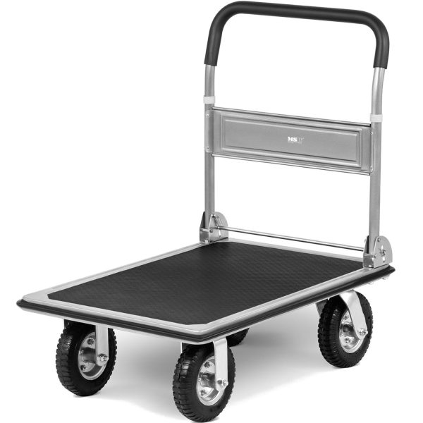 Saliekamā rokas noliktavas platformas ratiņi 1 puse līdz 300 kg 80 x 60 cm