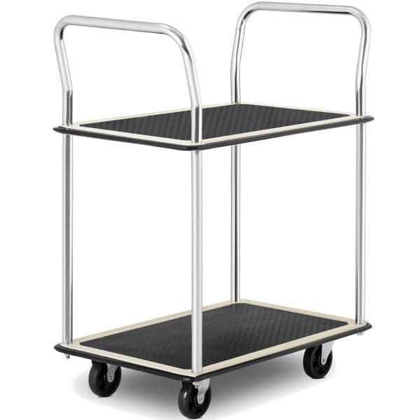 Transporta plauktu ratiņi ar 2 plauktiem līdz 120 kg 72 x 43 cm