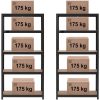 Metāla noliktavas plaukts 5 plaukti 875 kg 90 x 40 x 180 cm pelēkas -Blue 2 gab.