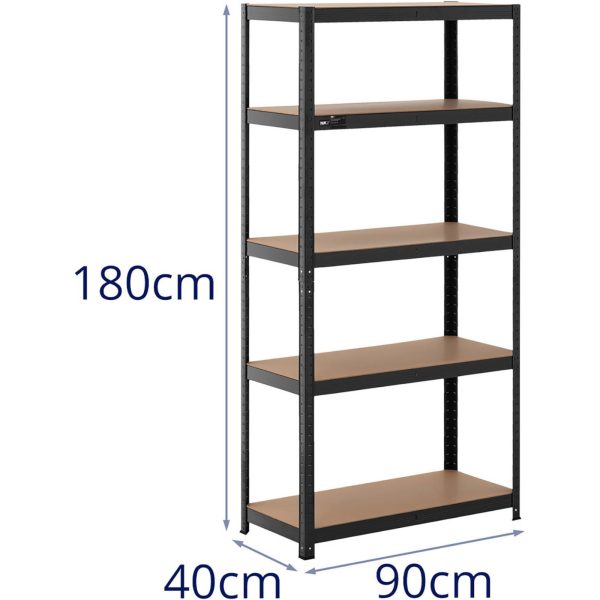 Metāla noliktavas plaukts 5 plaukti 875 kg 90 x 40 x 180 cm pelēkas -Blue 2 gab.