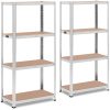 Metāla noliktavas plaukts 4 plaukti 320 kg 80 x 40 x 160 cm pelēki 2 gab.