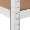 Metāla noliktavas plaukts 5 plaukti 750 kg 120 x 40 x 180 cm pelēks