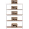 Metāla noliktavas plaukts 5 plaukti 750 kg 120 x 40 x 180 cm pelēks