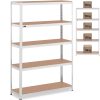 Metāla noliktavas plaukts 5 plaukti 750 kg 120 x 40 x 180 cm pelēks
