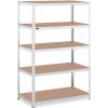 Metāla noliktavas plaukts 5 plaukti 750 kg 120 x 60 x 180 cm pelēks