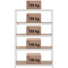 Metāla noliktavas plaukts 5 plaukti 750 kg 120 x 60 x 180 cm pelēks