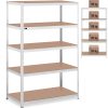 Metāla noliktavas plaukts 5 plaukti 750 kg 120 x 60 x 180 cm pelēks