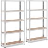 Metāla noliktavas plaukta 5 plaukti 875 kg 90 x 30 x 180 cm pelēki 2 gab.