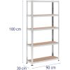 Metāla noliktavas plaukta 5 plaukti 875 kg 90 x 30 x 180 cm pelēki 2 gab.