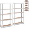 Metāla noliktavas plaukta 5 plaukti 875 kg 90 x 30 x 180 cm pelēki 2 gab.