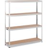 Metāla noliktavas plaukts 4 plaukti 600 kg 160 x 40 x 180 cm pelēks