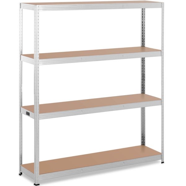 Metāla noliktavas plaukts 4 plaukti 600 kg 160 x 40 x 180 cm pelēks